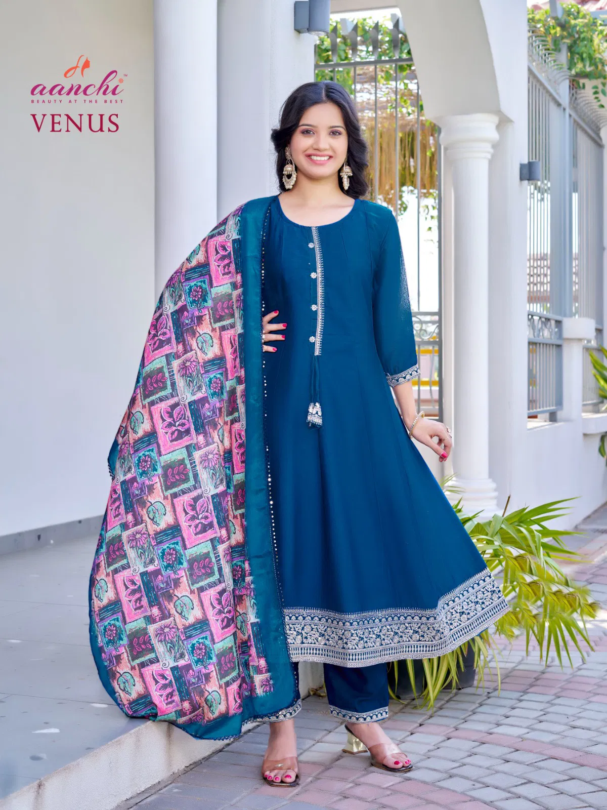 Venus By Aanchi Vichitra Silk Kurti With Bottom Dupatta Wholesale In India